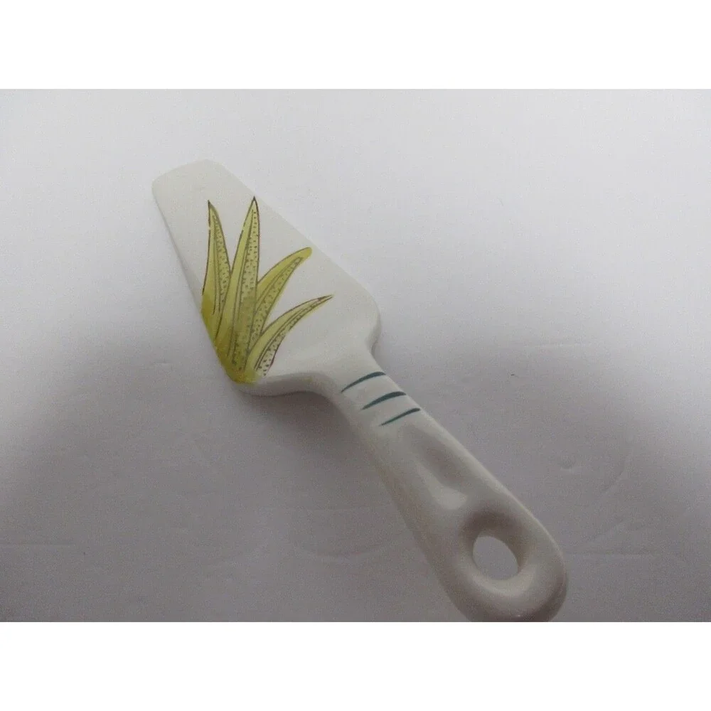 Ceramic Cake Server Signed On Back /hand painted Good Condition